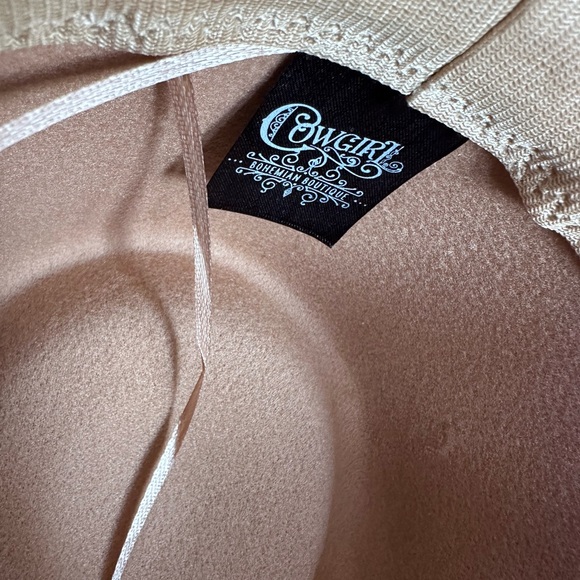 Tan Bohemian Cowboy Hat with Leopard Band and sunflower feather design - Picture 8 of 8